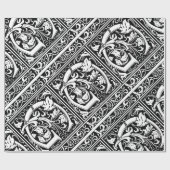 Buchstabe G Mittelalterliches Monogramm Art Nouvea Geschenkpapier (Flach)