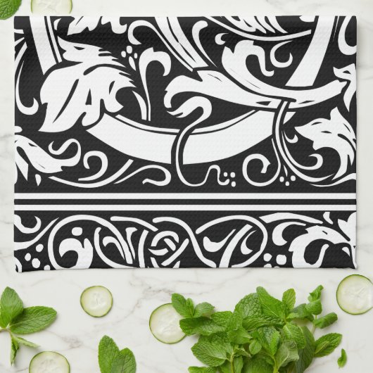 Buchstabe G Mittelalterliches Monogramm Art Nouvea Handtuch (Gefaltet)