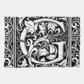 Buchstabe G Mittelalterliches Monogramm Art Nouvea Handtuch (Horizontal)