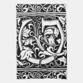 Buchstabe G Mittelalterliches Monogramm Art Nouvea Handtuch (Vertikal)