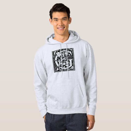 Buchstabe G Mittelalterliches Monogramm Art Nouvea Hoodie (Vorne ganz)