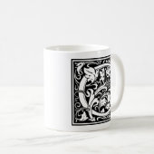 Buchstabe G Mittelalterliches Monogramm Art Nouvea Kaffeetasse (VorderseiteRechts)