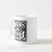 Buchstabe G Mittelalterliches Monogramm Art Nouvea Kaffeetasse (Vorderseite Links)