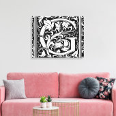Buchstabe G Mittelalterliches Monogramm Art Nouvea Leinwanddruck (Insitu (Wohnzimmer))
