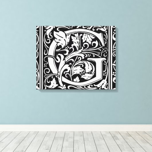 Buchstabe G Mittelalterliches Monogramm Art Nouvea Leinwanddruck (Insitu (Holzboden))