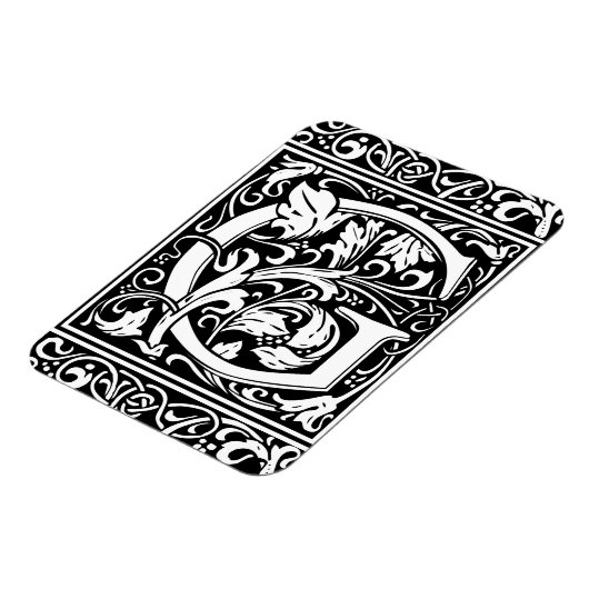 Buchstabe G Mittelalterliches Monogramm Art Nouvea Magnet (Linke Seite)