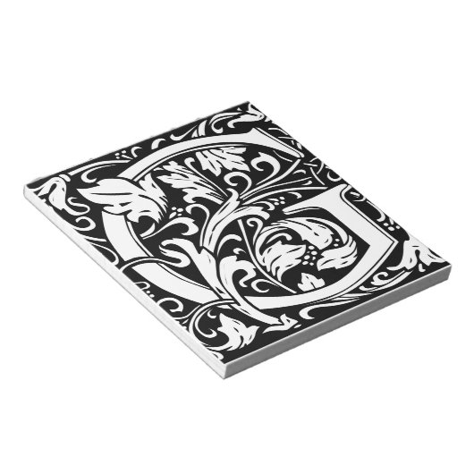 Buchstabe G Mittelalterliches Monogramm Art Nouvea Notizblock (angewinkelt)