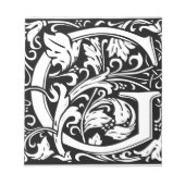 Buchstabe G Mittelalterliches Monogramm Art Nouvea Notizblock (Vorderseite)