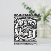 Buchstabe G Mittelalterliches Monogramm Art Nouvea Postkarte (Stehend Vorderseite)