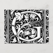 Buchstabe G Mittelalterliches Monogramm Art Nouvea Postkarte (Vorderseite)