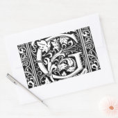 Buchstabe G Mittelalterliches Monogramm Art Nouvea Rechteckiger Aufkleber (Umschlag)