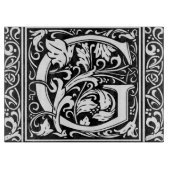 Buchstabe G Mittelalterliches Monogramm Art Nouvea Schneidebrett (Vorderseite)