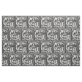 Buchstabe G Mittelalterliches Monogramm Art Nouvea Stoff (Fat Quarter (45,7 x 55,9 cm))