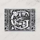 Buchstabe G Mittelalterliches Monogramm Art Nouvea Visitenkarte (Rückseite)