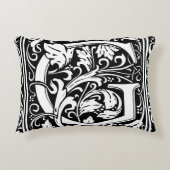 Buchstabe G Mittelalterliches Monogramm Art Nouvea Zierkissen (Vorderseite)