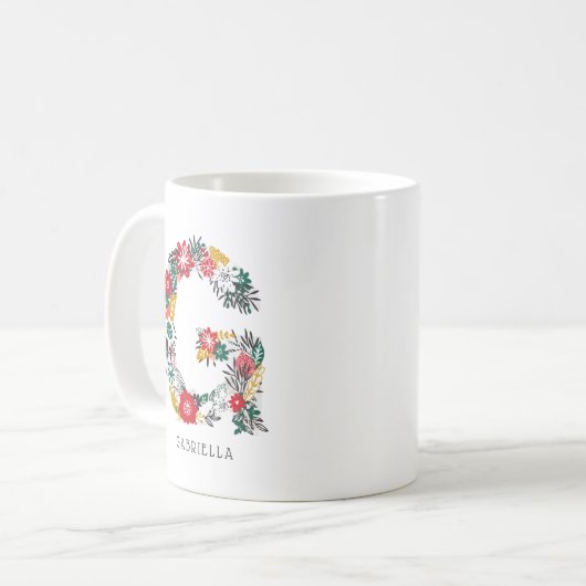 Buchstabe G | Monogramm-I-Tasse für den Blasenbrie Kaffeetasse (Vorderseite Links)