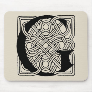 Buchstabe G Monogramm Vintage-Keltischer Knoten Dr Mousepad