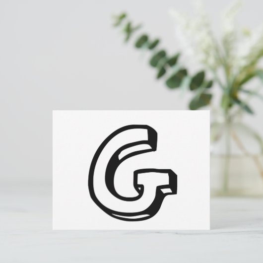 Buchstabe G Postkarte (Stehend Vorderseite)
