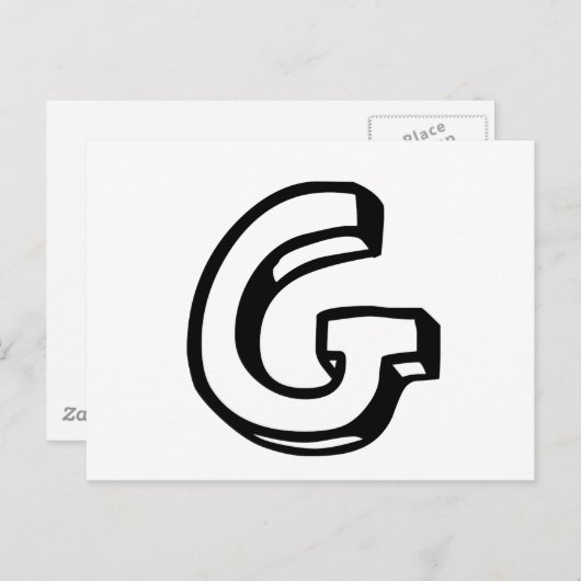 Buchstabe G Postkarte (Vorne/Hinten)