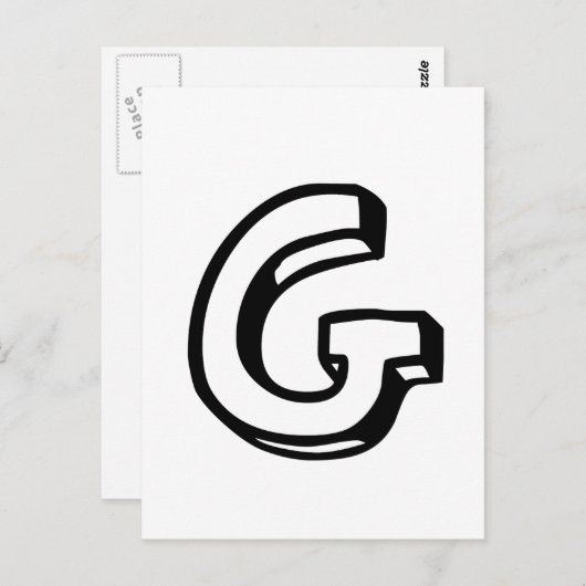 Buchstabe G Postkarte (Vorne/Hinten)