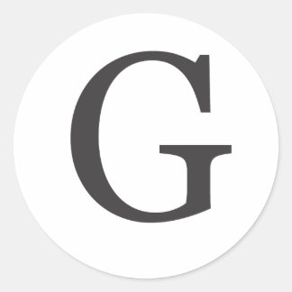 "Buchstabe G" Runder Aufkleber