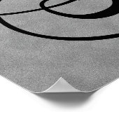 Buchstabe G, schwarzes, gotisches Monogramm Poster (Ecke)