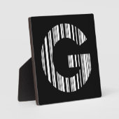 BUCHSTABE G STRICHCODE Erstes Anfangsbuchstaben-Ba Fotoplatte (Vorderseite)