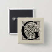 Buchstabe G Vintag keltische Knoten Monogramm Button (Vorne & Hinten)