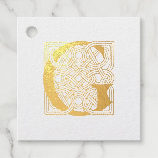 Buchstabe G Vintag keltische Knoten Monogramm Geschenkanhänger (Vorderseite)