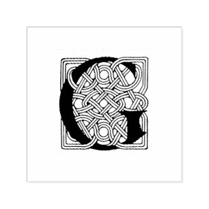 Buchstabe G Vintag keltische Knoten Monogramm Permastempel
