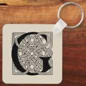 Buchstabe G Vintag keltische Knoten Monogramm Schlüsselanhänger (Rückseite)