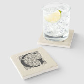 Buchstabe G Vintag keltische Knoten Monogramm Steinuntersetzer (Seitenansicht)