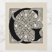 Buchstabe G Vintag keltische Knoten Monogramm Weinetikett (Einzelnes Label)