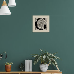 Buchstabe G Vintage-Keltischer-Knoten-Monogramm Poster