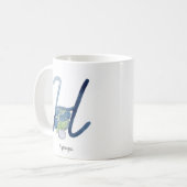 Buchstabe "H" Aquarellfarbe Blume erste Tasse (Vorderseite Links)