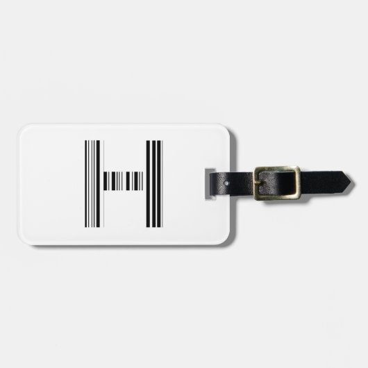 BUCHSTABE H BAR CODE Erstes Anfangsbuchstaben-Barc Gepäckanhänger (Vorderseite horizontal)