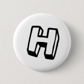 Buchstabe H Button (Vorderseite)