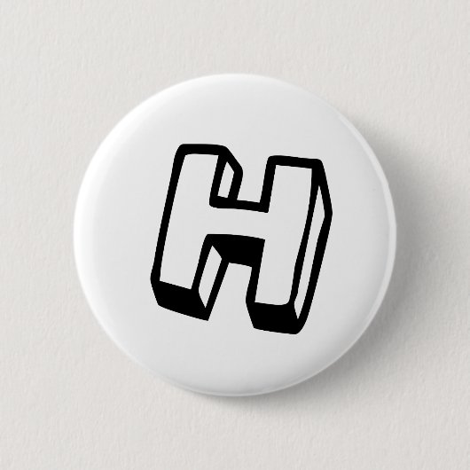 Buchstabe H Button (Vorderseite)