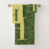 Buchstabe H dunkelgrün und gelb Badetuch Badhandtuch Set (Insitu)