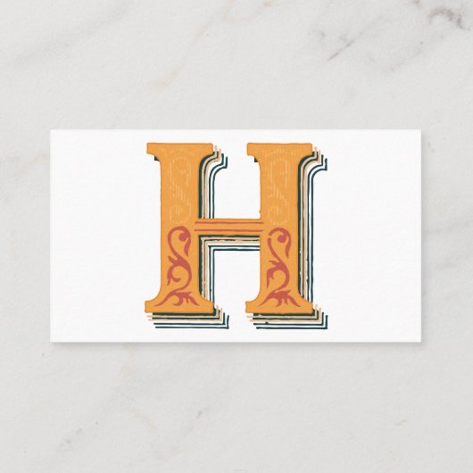 Buchstabe "H" Elegant bestickt Visitenkarte (Rückseite)
