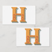 Buchstabe "H" Elegant bestickt Visitenkarte (Vorne/Hinten)
