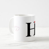 Buchstabe H Geschenktasse - Monogramm Initial Tass Kaffeetasse (Vorderseite Links)