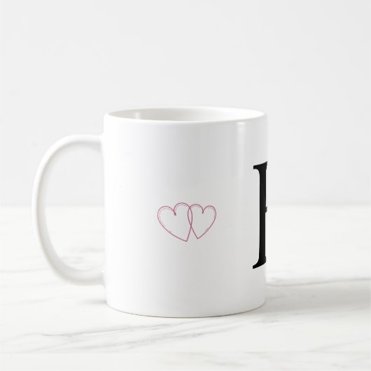 Buchstabe H Geschenktasse - Monogramm Initial Tass Kaffeetasse (Links)