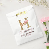 Buchstabe H Gold Monogramm Blush Rosa Rosen Geschenktütchen (Versiegelt)