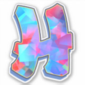 Buchstabe H _ Graffiti Alphabet Letters Aufkleber (Vorderseite)