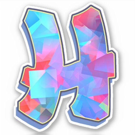 Buchstabe H _ Graffiti Alphabet Letters Aufkleber (Vorderseite)