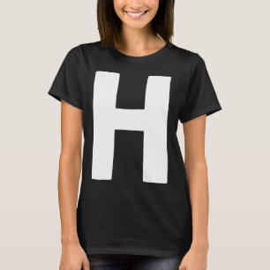 Buchstabe H groß und fett weiß T-Shirt