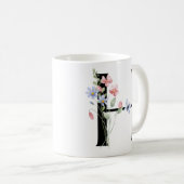 Buchstabe H mit Blumen Kaffeetasse (VorderseiteRechts)