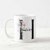 Buchstabe H mit Blumen Kaffeetasse (Links)