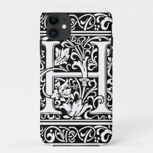Buchstabe H Mittelalterliche Monogramm-Kunst Art N iPhone 11 Hülle